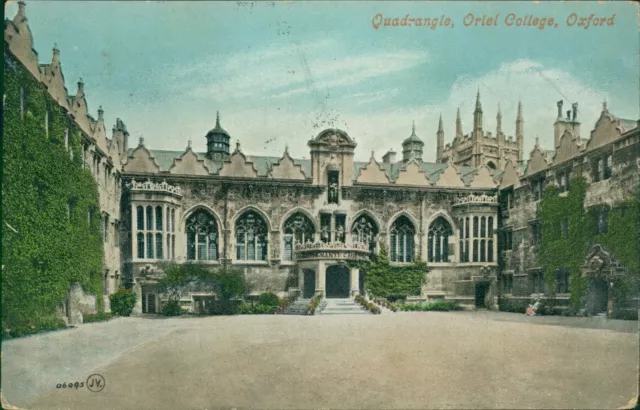 Oxford Quadrangle Oriel College 06095 Valentines 1908 Postmark