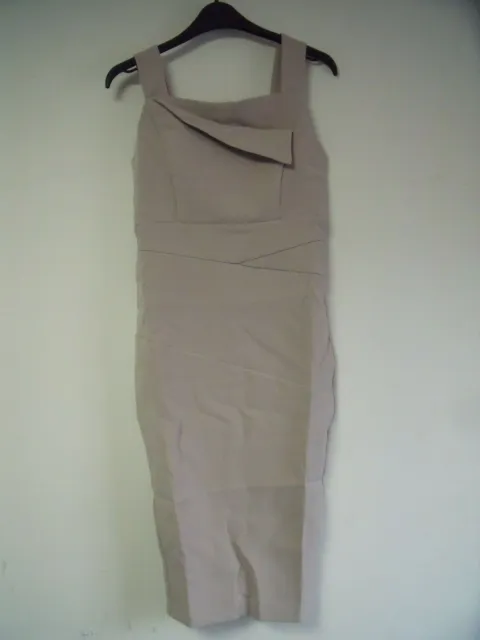 Vesper pencil dress with origami detail Taupe Size UK 6 rrp £56 DH191 DD 09