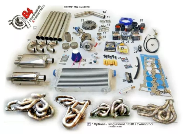 KIT TURBO BMW E46 E39 M54 M54 B30 M52 M50 2.5 2.8 3.0 STADIO 2 TURBOKIT k64!!!!