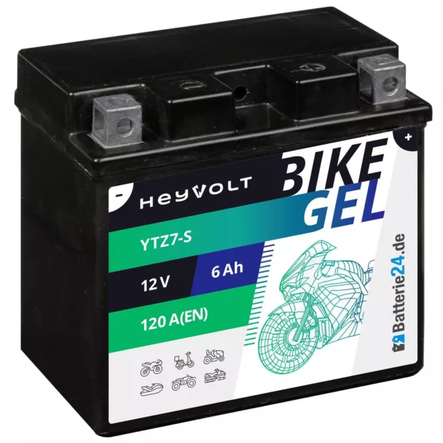 GEL Motorradbatterie 12V 6Ah 50616 YTZ7-S TTZ7-S YTZ7S-BS GEL12-7Z-S