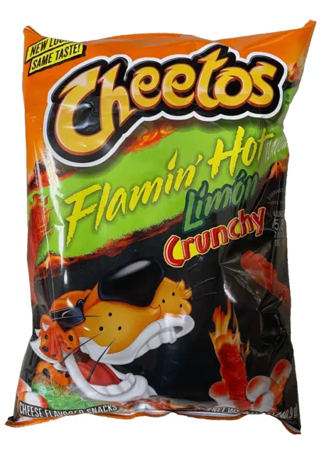 NEW CHEETOS FLAMIN' HOT LIMON CRUNCHY CHEESE FLAVORED SNACK 8.5 OZ (240.9g) BAG