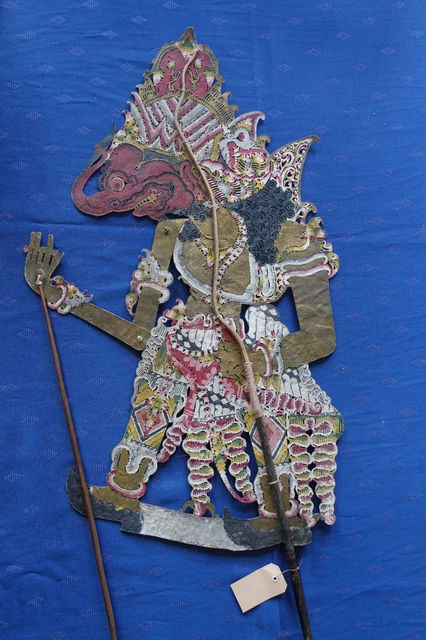 Sehr große alte Wayang Kulit Schattenspielfigur, Dämon,Chimäre,König,Java