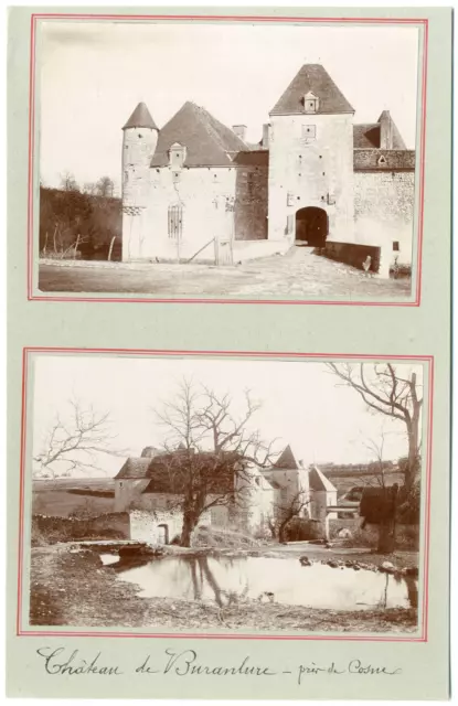 France, Cosne-Cours-sur-Loire, Château Buranlure vintage silver print set
