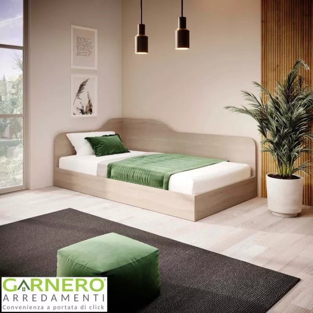 Letto contenitore 120x190cm reversibile senza rete-materasso rovere ALEX GIHOME®