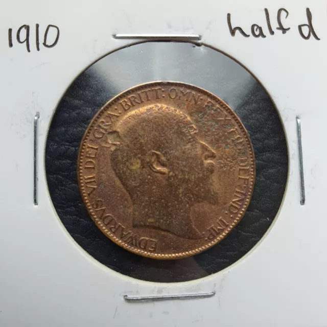 1910 British Half Penny King Edward Vii Condition As Pictured