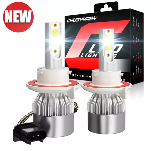 2x H13 9008 Led Headlight Super Bright Bulbs Kit 420000LM White Hi-Lo Beam 6000K