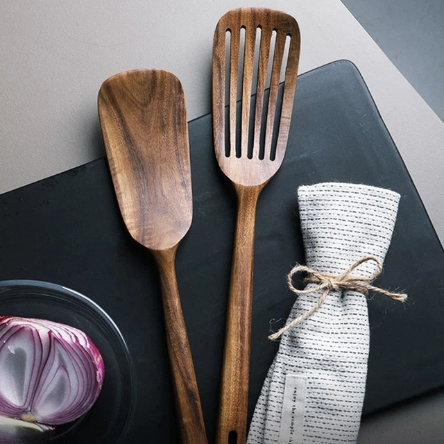 Wood Pan Teak Seasoning Wooden Spatula Kitchenware Wooden Shovel Cooking Tool