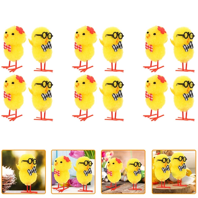 24 Pcs Arredamento Pulcino Di Pasqua Mini Pulcino Di Peluche Mini Regali Cestino