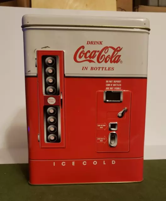 1997 Embossed Coca-Cola Vintage Vending Machine Tin-8.5inx6inx3.5in