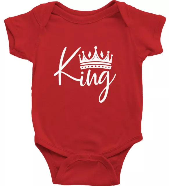 Baby Bodysuit Romper Raglan Babies Clothes Baby Boy custom Cute King With Crown