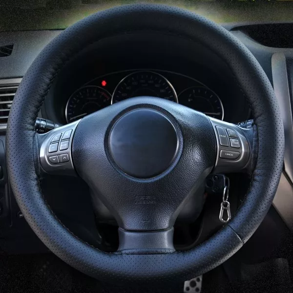 Copri Volante Guaina per Volante Pelle Perf. 38cm 39cm Nero