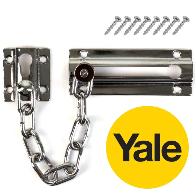 YALE DOOR CHAIN ID CALLER Restrictor Latch Bolt Slide Guard Home Security Lock