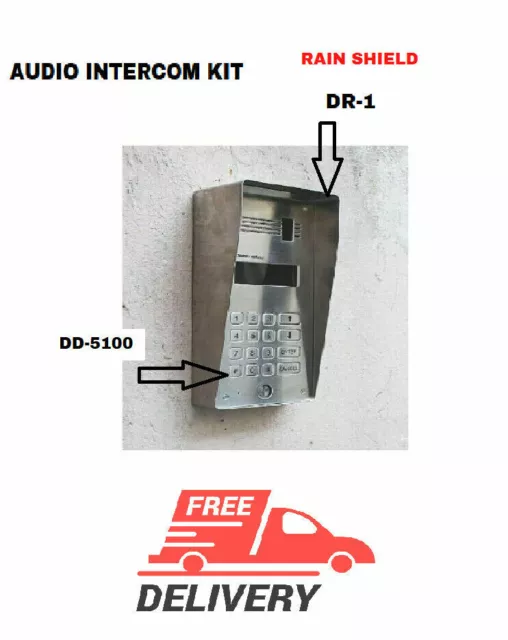 Audio intercom KIT DD-5100 for apartment buildings + DR-1 Rain shield