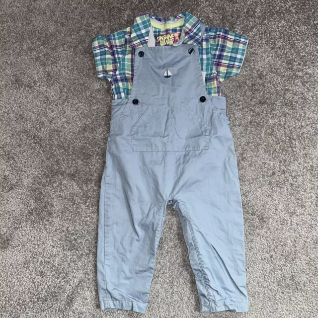 Boys M&S Summer Dungarees/ Romper Outfit Age 18-24 Months