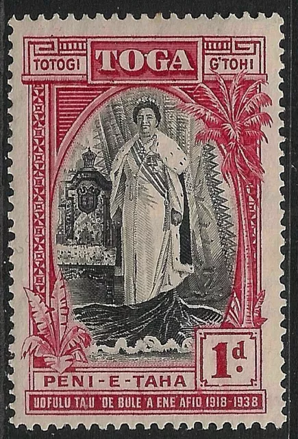 TONGA 1938 SG71 1d. 20TH ANNIVERSARY OF QUEEN SALOTE'S ACCESSION -  MNH