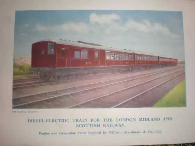 UK Diesel-Electric train for LMSR 1928 colour printed photo
