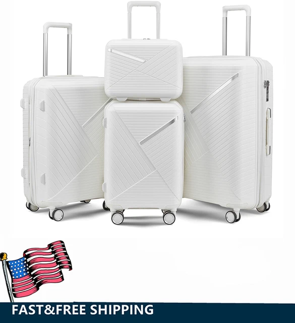 Luggage 4 Piece Sets Suitcase Hard Shell Expandable w/Spinner Wheel Durable