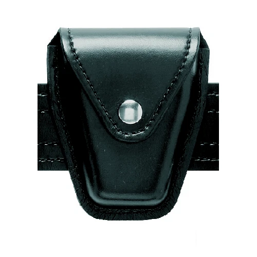 Safariland 190-9B Black Hi-Gloss Brass Snap Top Flap Chain Handcuff Pouch