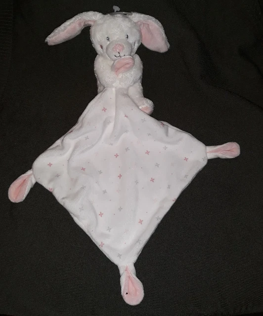 Doudou Lapin blanc rose mouchoir étoiles gris rose SIMBA TOYS NICOTOY NEUF