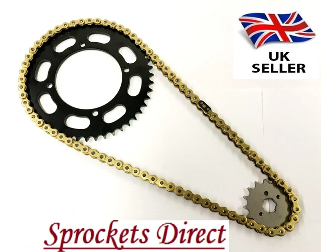 Caltric Black Drive Chain & Sprocket Kit For Yamaha XV250 Virago 250 (1995-2007) – 520-120 Chain, 122 Links, Steel
