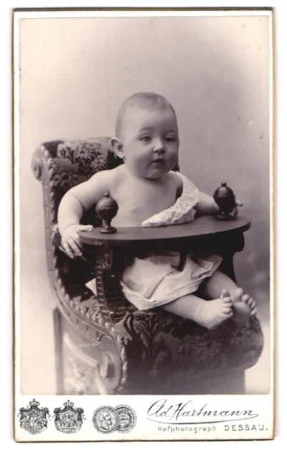 Photographs Ad. Hartmann, Dessau, Franzstr. 25, Portrait Cute Baby in White He