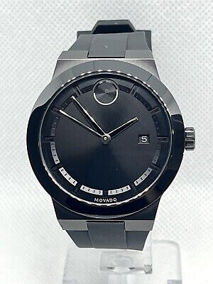 Movado Bold Black Dial Black Silicone Strap Men's 42mm Watch 3600849