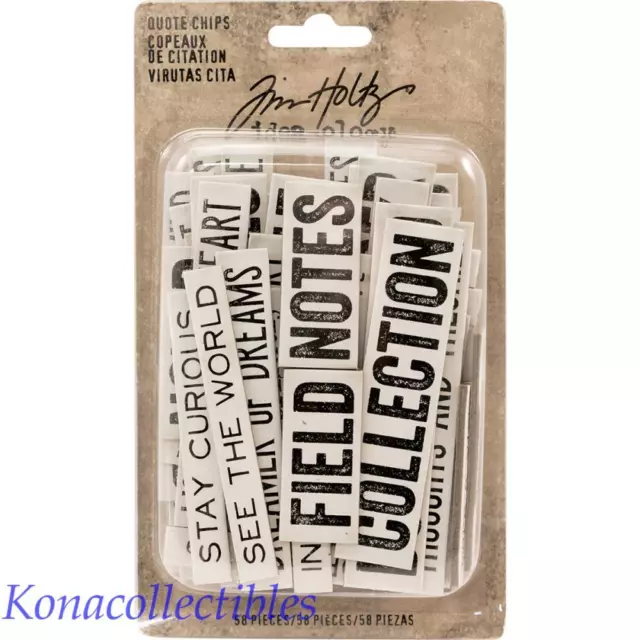 Idea-Ology Tim Holtz Chipboard Quote Chips 58 pcs TH93563 Field Notes