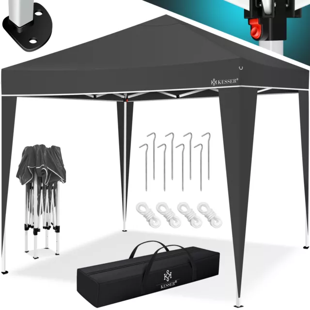 RETOURE Pavillon 3x3m | Pop-Up Klicksystem | Faltpavillon | Gartenzelt Grau