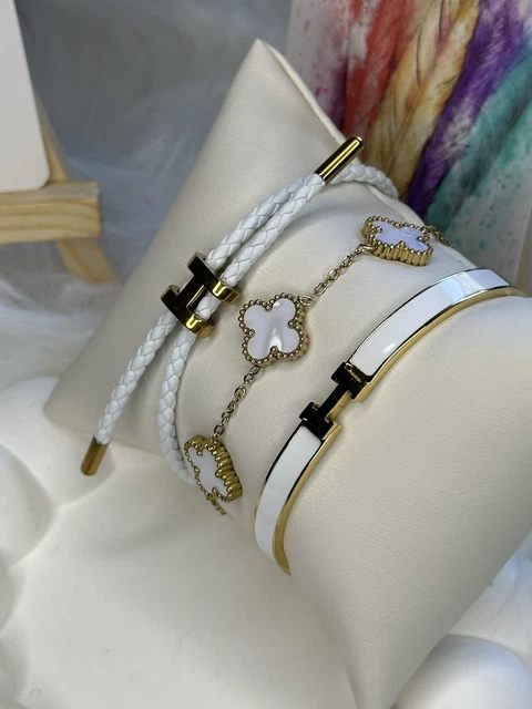 Bracelet En Cuivre Doré Avec Diamants 1/4 Ct - Motif Entrelacement Infini - Neuf Sans Emballage
