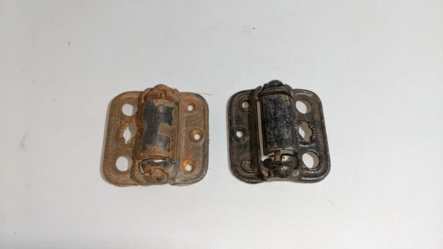 A  PAIR  OF  OLD  SCREEN  DOOR  SPRING  LOADED  HINGES, Cast Iron