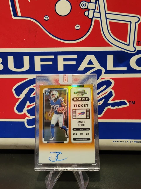 2022 Panini Contenders Optic James Cook Orange Rookie Ticket /50 RPS Auto Bills