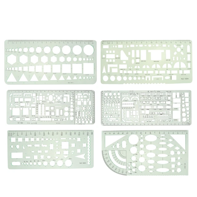 Set 6 Gabarits De Dessin - Courbes Françaises Et Règles à Modèles Pour Artistes