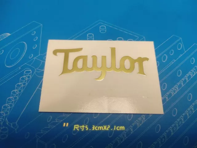 2Pcs Taylor Guitar Golden Headstock Neck Head Logo Self-Adhesive Metal Stickers