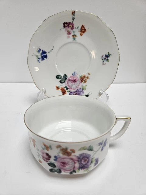 Juego de tazas de té y platillos de flores checoslovaquia vintage