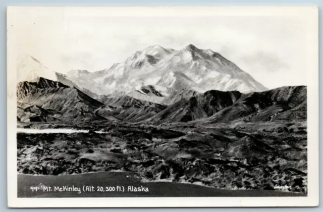 RPPC Mt McKinley Denali Alaska Real Photo Postcard I1H