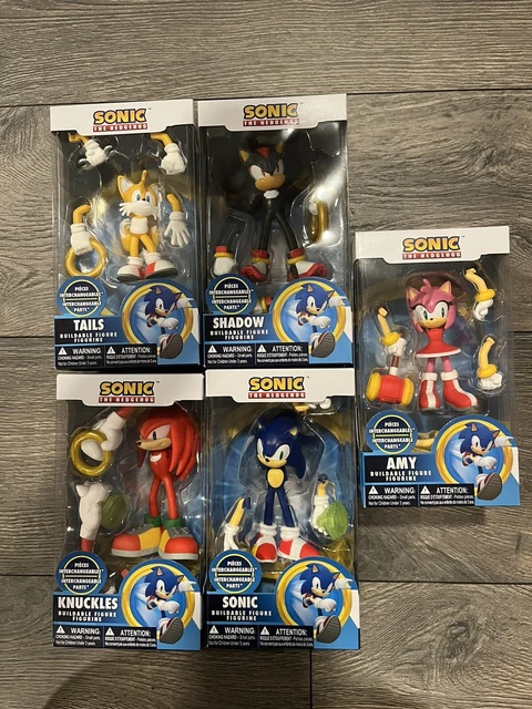 SONIC THE HEDGEHOG Knuckles Amy Tails Shadow Buildable Figure Lot Just ...