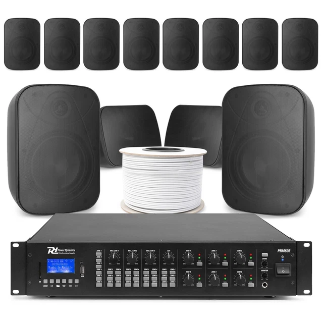 Prosound Setup PROSOUND BD50TB WALL Mount Speakers & 6 Zone Background Music System ...