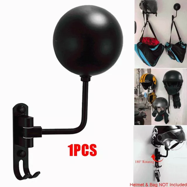 Steel Wall Mount Motorcycle Bike Helmet Rack Holder Hook Hanger Stand Display