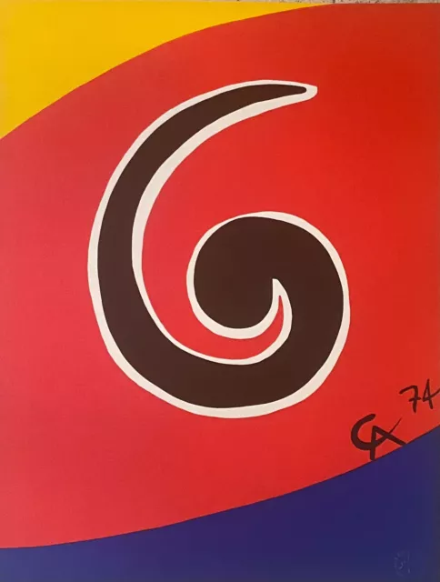 Alexander Calder, Sky Swirl 1974 Lithograph Flying Colors Braniff Airlines Art