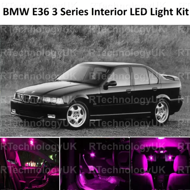 PINK LILA PREMIUM BMW E36 3ER COUPÉ LED Licht UPGRADE XENON Innenraum KIT