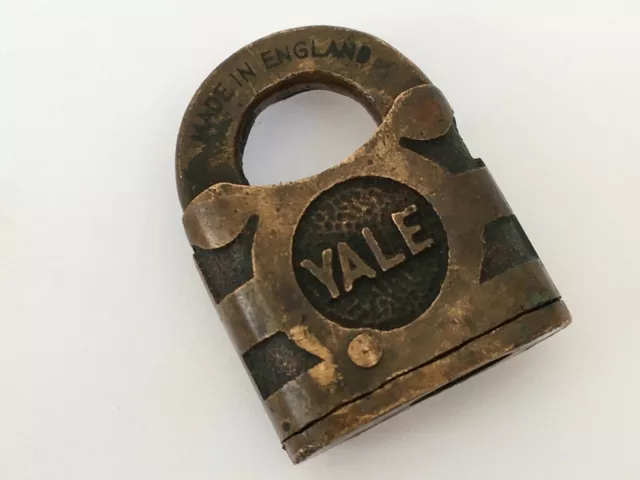 Verrou Vintage Ancien Laiton Cadenas Yale Fait En Angleterre Collection sans Clé