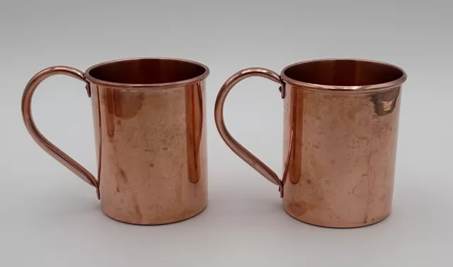 Set of 2 Vintage Paykoc Imports Copper Mugs Moscow Mule Made in Turkey 16 Oz