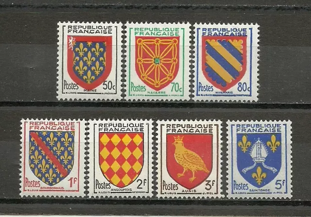 Arms of France 1954. Complete series of 7 new stamps **             (6241)