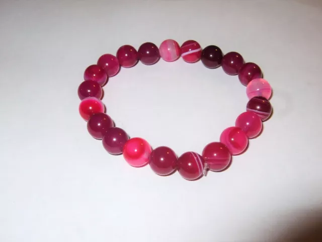 - Bracciale Pietra Cristalloterapia - AGATA FUCSIA (SF8)