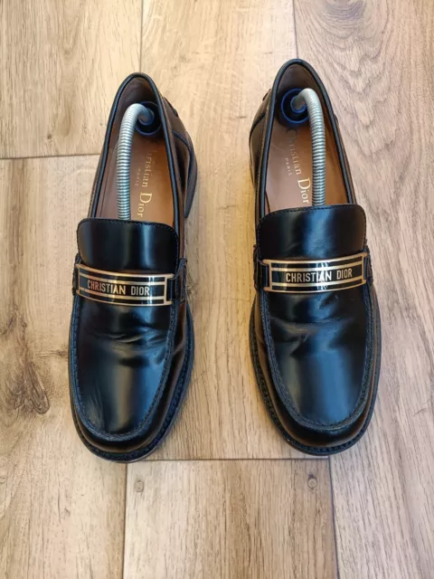 Christian Dior Code Women Leather Loafers Flats Size 38 Eu, 7.5 Us, 5 Uk