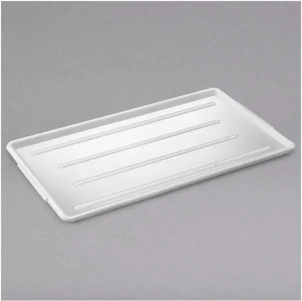 NEW CHANNEL P1224-W 12 1/2"x 24" WHITE RIBBED PLASTIC PLATTER- 12/PACK