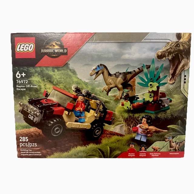 Lego Red Raptor LEGO JURASSIC WORLD Rebirth 285pc (2025) RAPTOR OFF-ROAD ESCAPE Set ...
