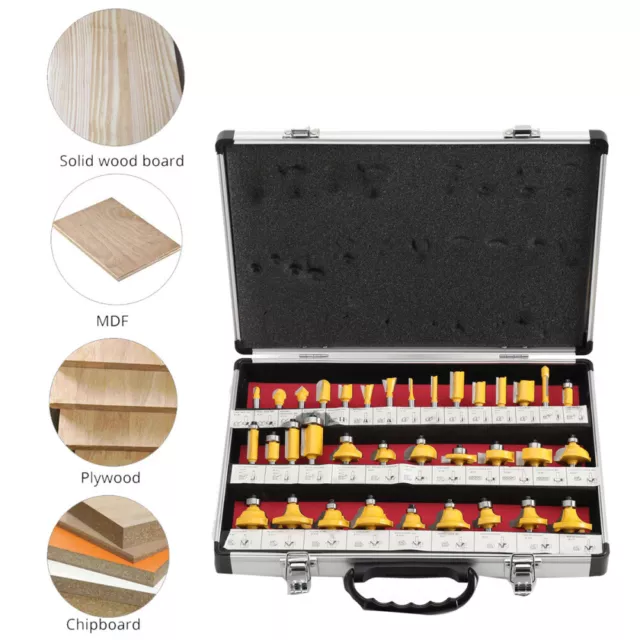 35 pz. Set fresa per scanalature set fresa per fresa superiore fresa per legno 1/4" gambo DE