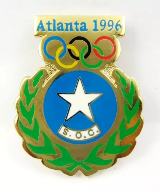 1996 Atlanta Olympic Games Somalia Olympic Noc Pin Badge Rare