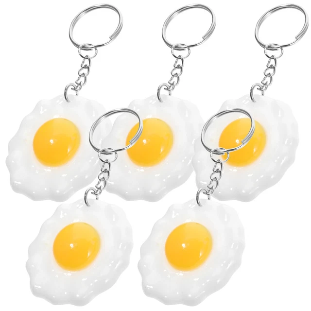 5pcs Bouled Egg Key Chain Pendants Food Charms Sac Sac à Ornements suspendus 4